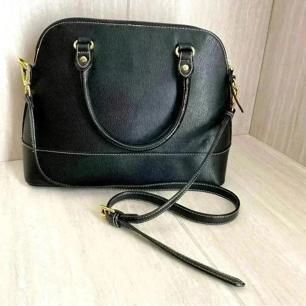Kate Spade Black Leather Wellesley Rachelle Dome Satchel - Picture 4 of 13